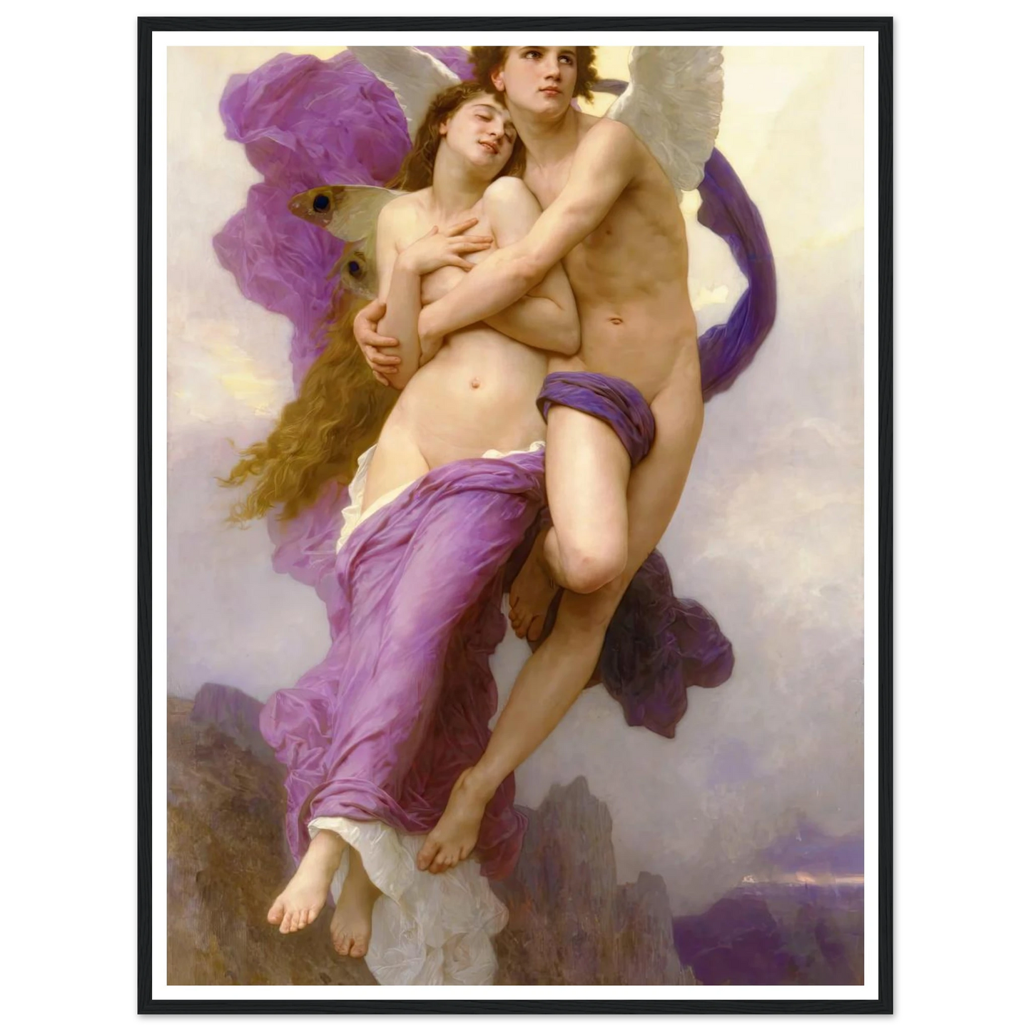 The abduction of Psyche (1895) Art Print | William Bouguereau - Framed Poster - 30x40 cm / 12x16″ - Black frame