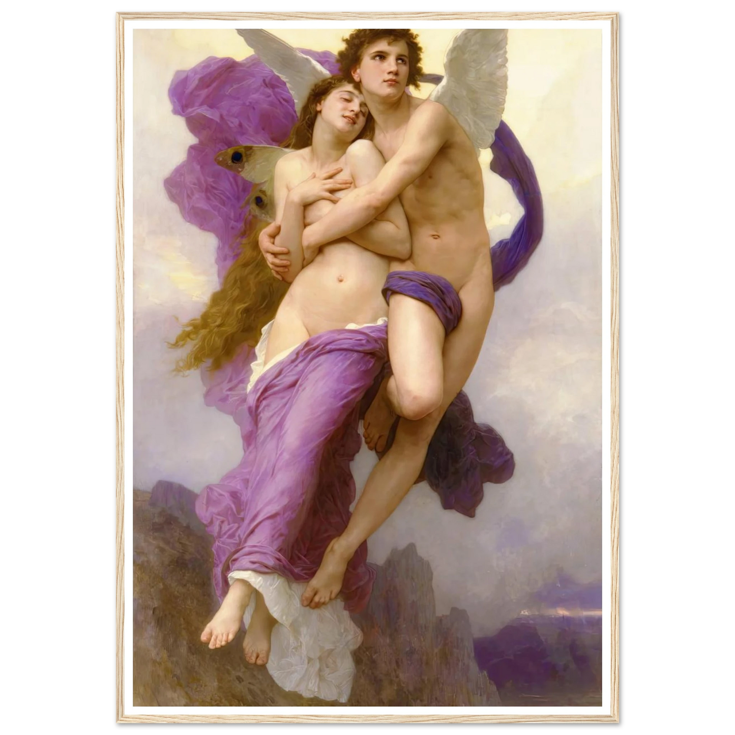 The abduction of Psyche (1895) Art Print | William Bouguereau - Framed Poster - 30x40 cm / 12x16″ - Black frame