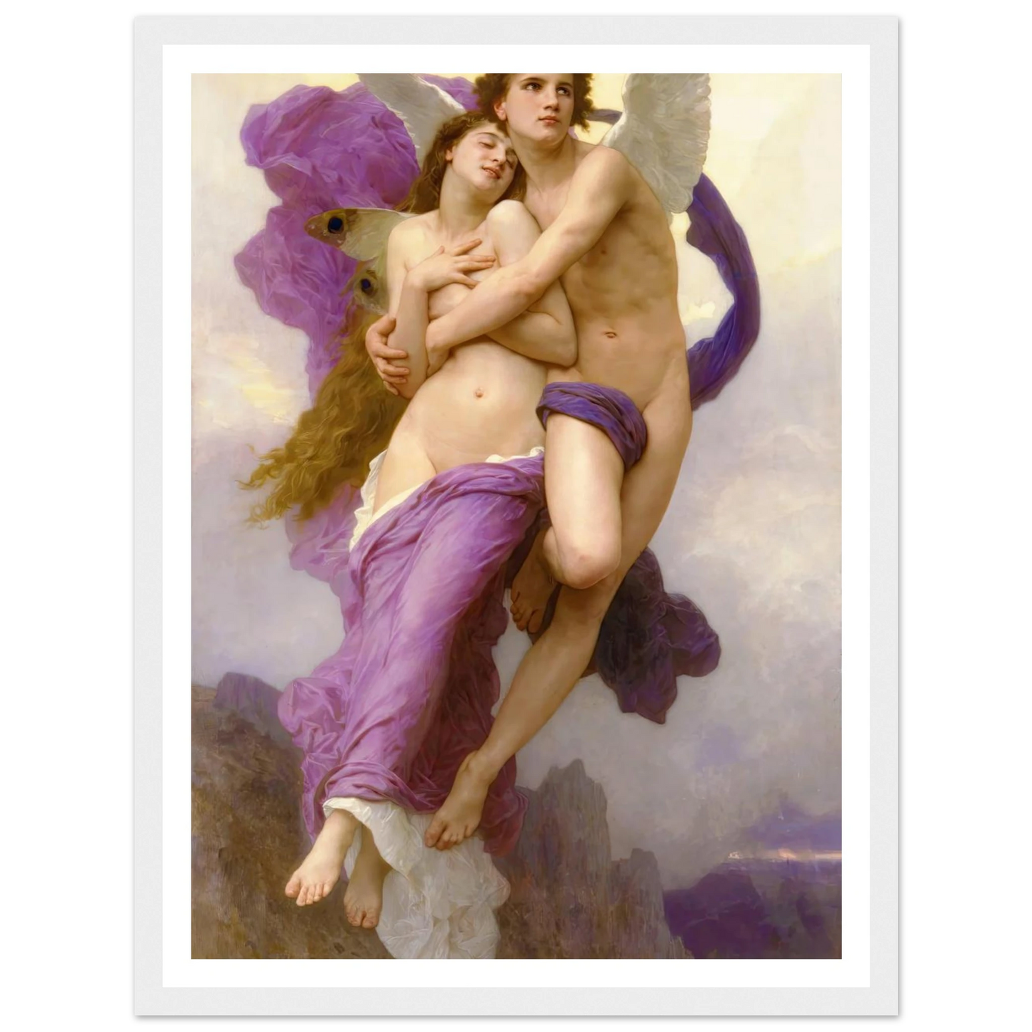 The abduction of Psyche (1895) Art Print | William Bouguereau - Framed Poster - 30x40 cm / 12x16″ - Black frame