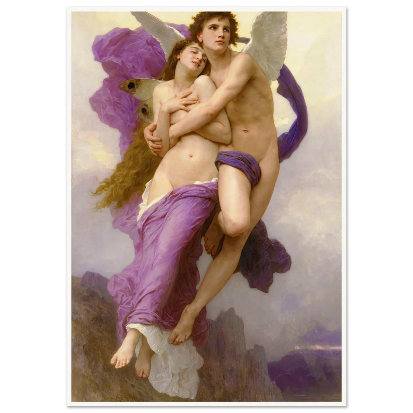 The abduction of Psyche (1895) Art Print | William Bouguereau - Framed Poster - 30x40 cm / 12x16″ - Black frame
