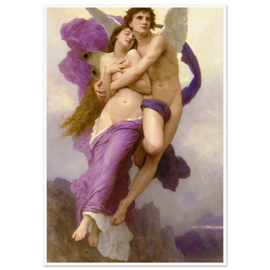 The abduction of Psyche (1895) Art Print | William Bouguereau - Framed Poster - 30x40 cm / 12x16″ - Black frame