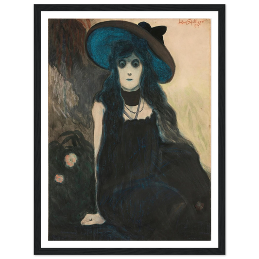 The Absinth Drinker (1907) Art Print | Leon Spilliaert - Framed Poster - 30x40 cm / 12x16″ - Black frame
