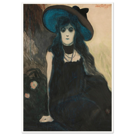 The Absinth Drinker (1907) Art Print | Leon Spilliaert - Framed Poster - 30x40 cm / 12x16″ - Black frame