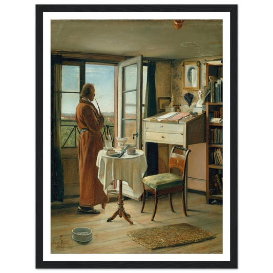 The actor Kristian Mantzius in his study (1853) Art Print | Carl Bloch - Framed Poster - 30x40 cm / 12x16″ - Black frame
