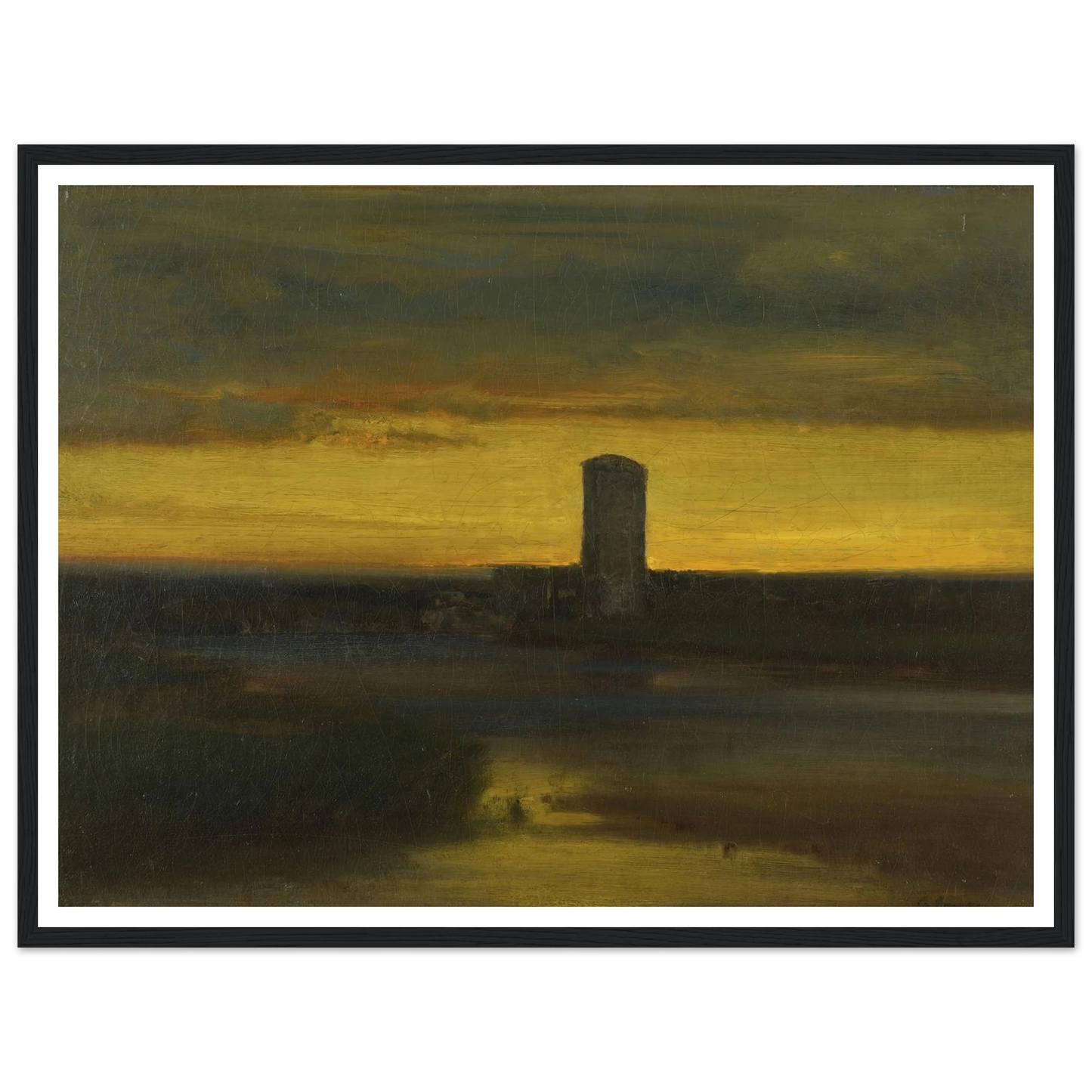 The After Glow, Italy (circa 1873) Art Print | George Inness - Framed Poster - 30x40 cm / 12x16″ - Black frame