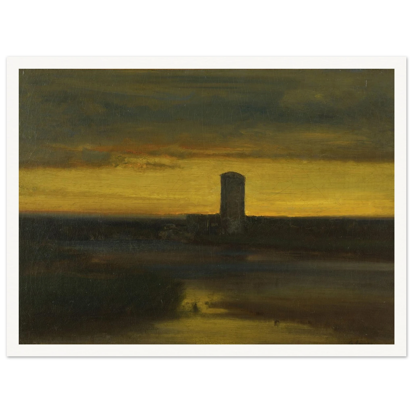 The After Glow, Italy (circa 1873) Art Print | George Inness - Framed Poster - 30x40 cm / 12x16″ - Black frame