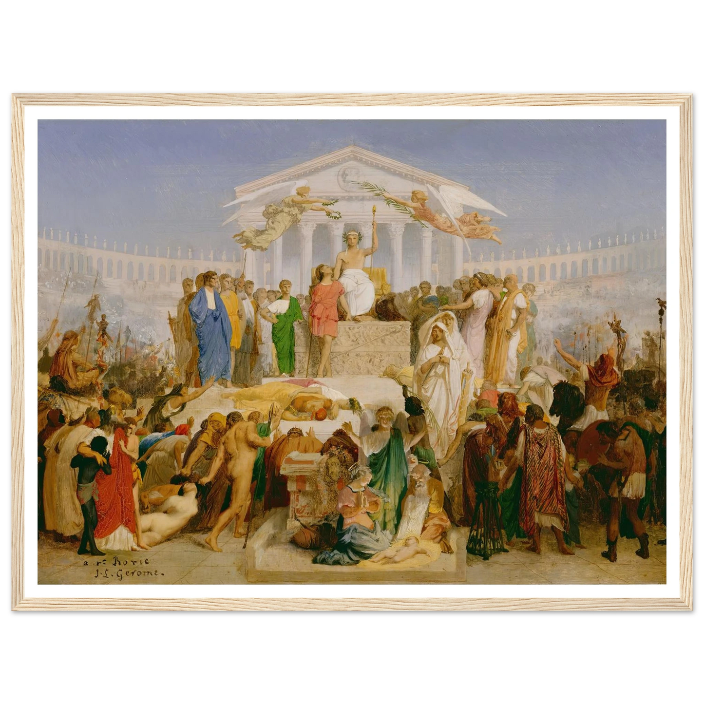 The Age of Augustus, the Birth of Christ (1852) Art Print | Jean Leon Gerome - Framed Poster - 30x40 cm / 12x16″ - Black frame