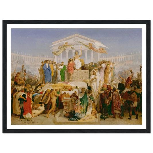 The Age of Augustus, the Birth of Christ (1852) Art Print | Jean Leon Gerome - Framed Poster - 30x40 cm / 12x16″ - Black frame