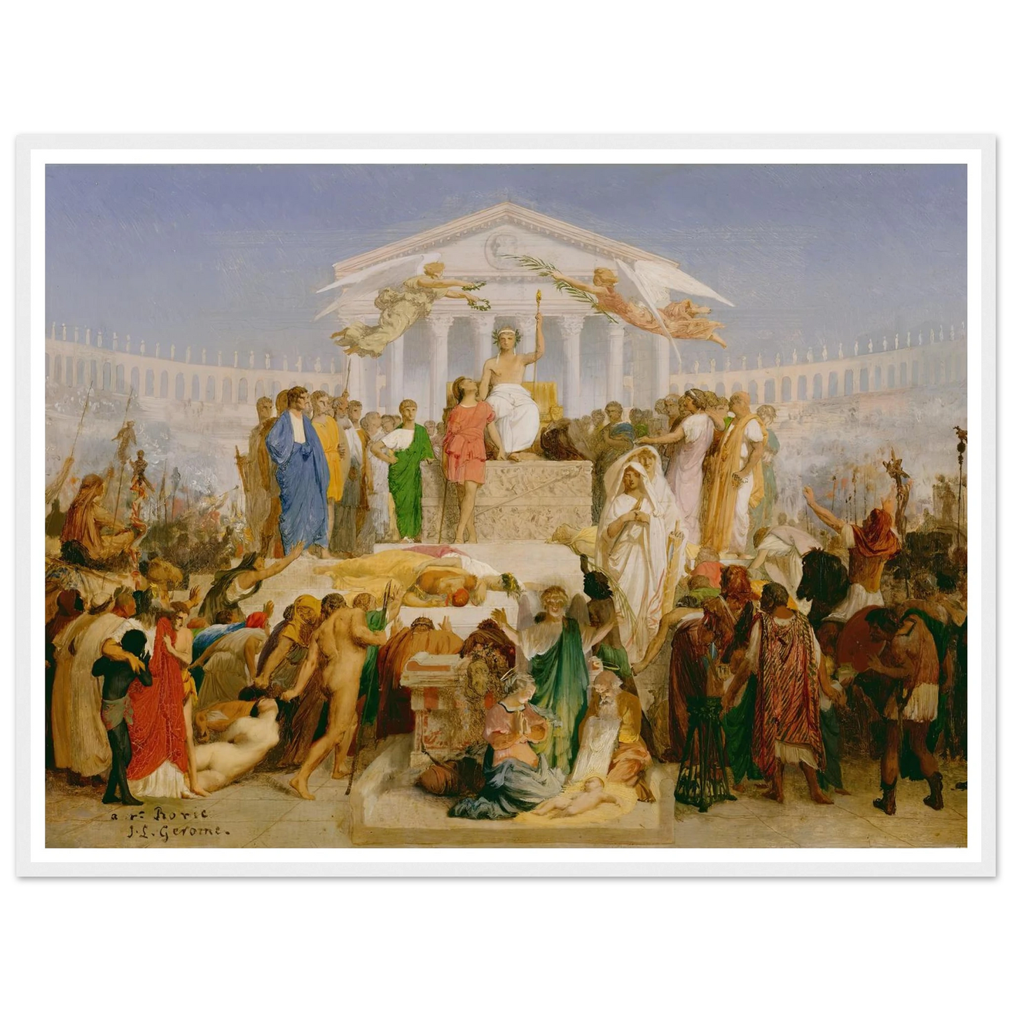 The Age of Augustus, the Birth of Christ (1852) Art Print | Jean Leon Gerome - Framed Poster - 30x40 cm / 12x16″ - Black frame
