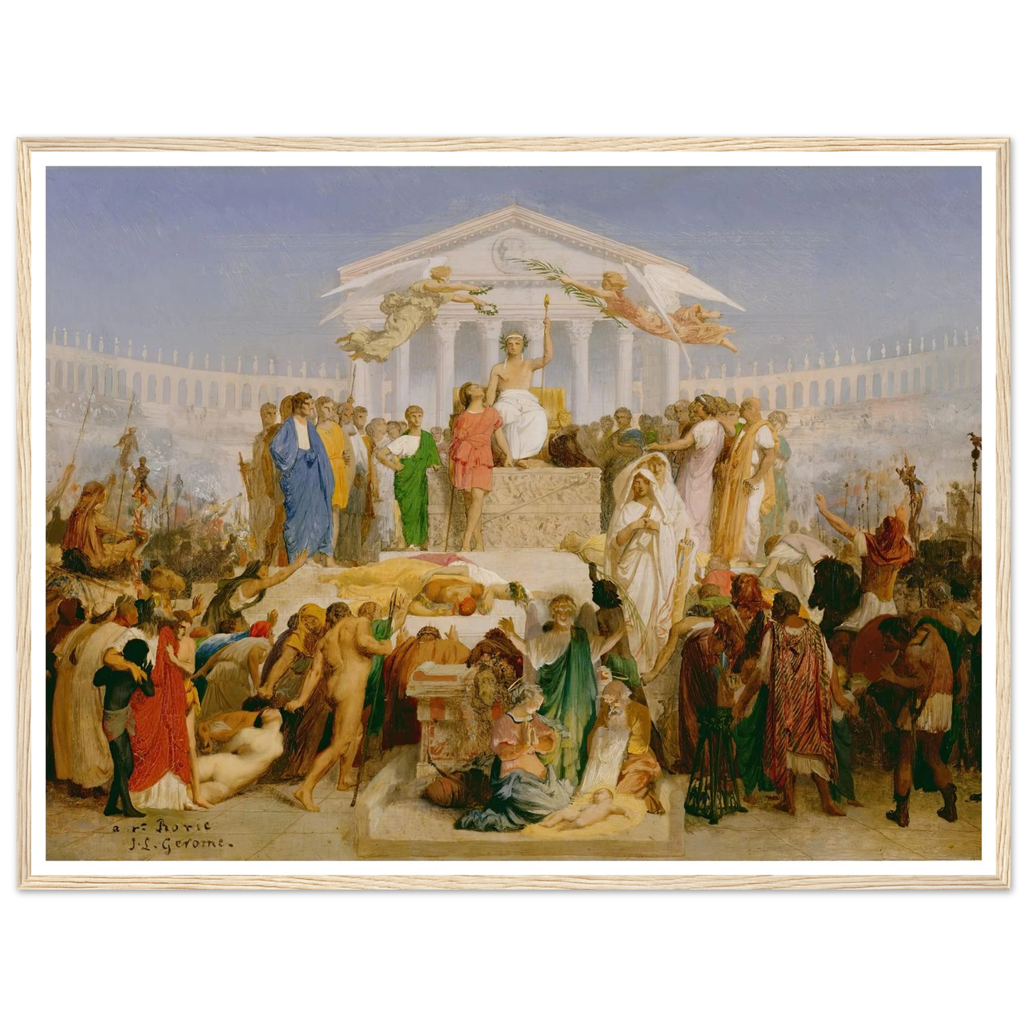 The Age of Augustus, the Birth of Christ (1852) Art Print | Jean Leon Gerome - Framed Poster - 30x40 cm / 12x16″ - Black frame