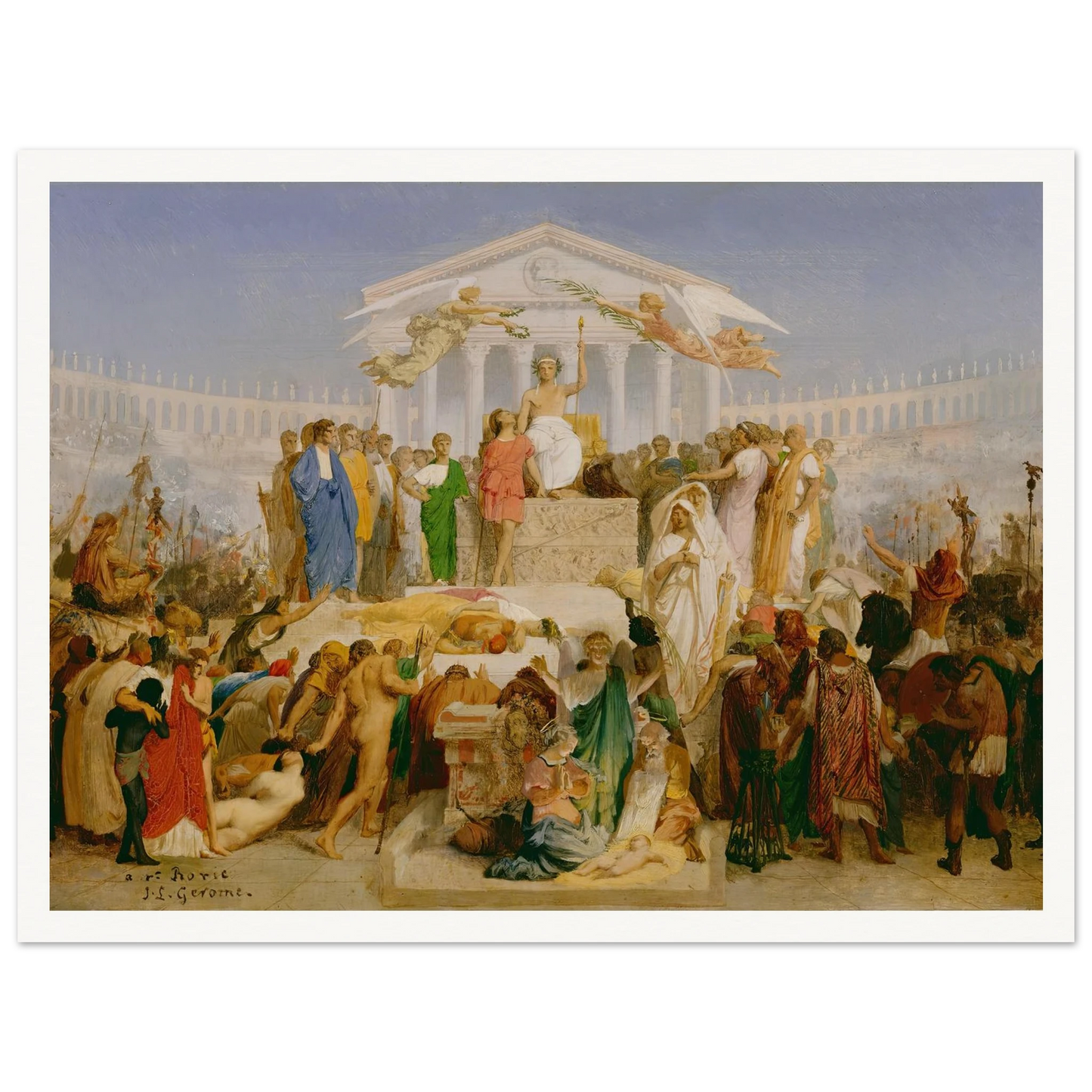 The Age of Augustus, the Birth of Christ (1852) Art Print | Jean Leon Gerome - Framed Poster - 30x40 cm / 12x16″ - Black frame