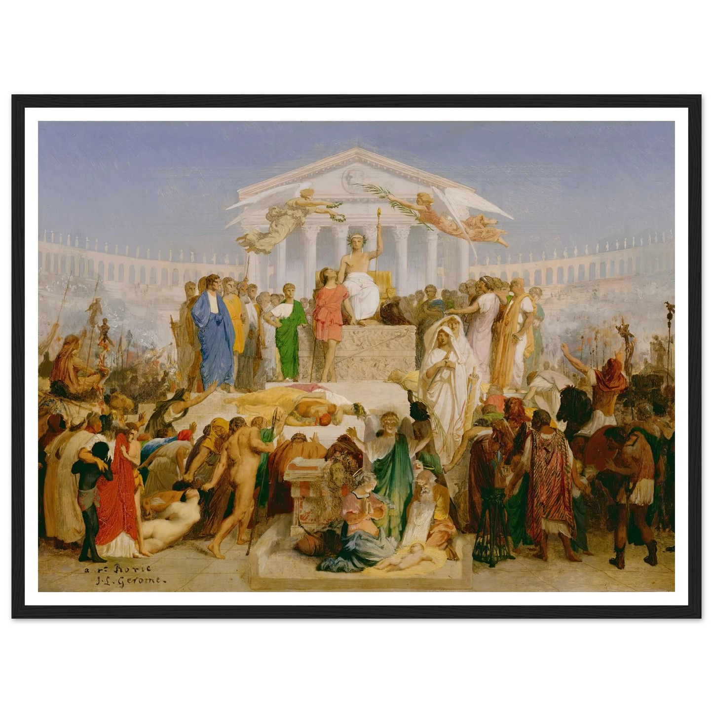 The Age of Augustus, the Birth of Christ (1852) Art Print | Jean Leon Gerome - Framed Poster - 30x40 cm / 12x16″ - Black frame