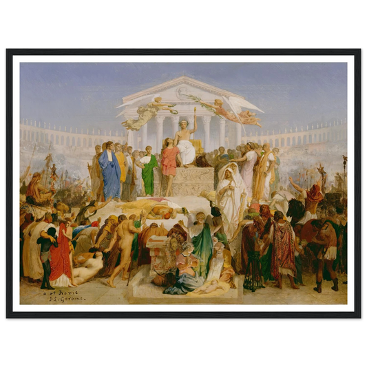 The Age of Augustus, the Birth of Christ (1852) Art Print | Jean Leon Gerome - Framed Poster - 30x40 cm / 12x16″ - Black frame