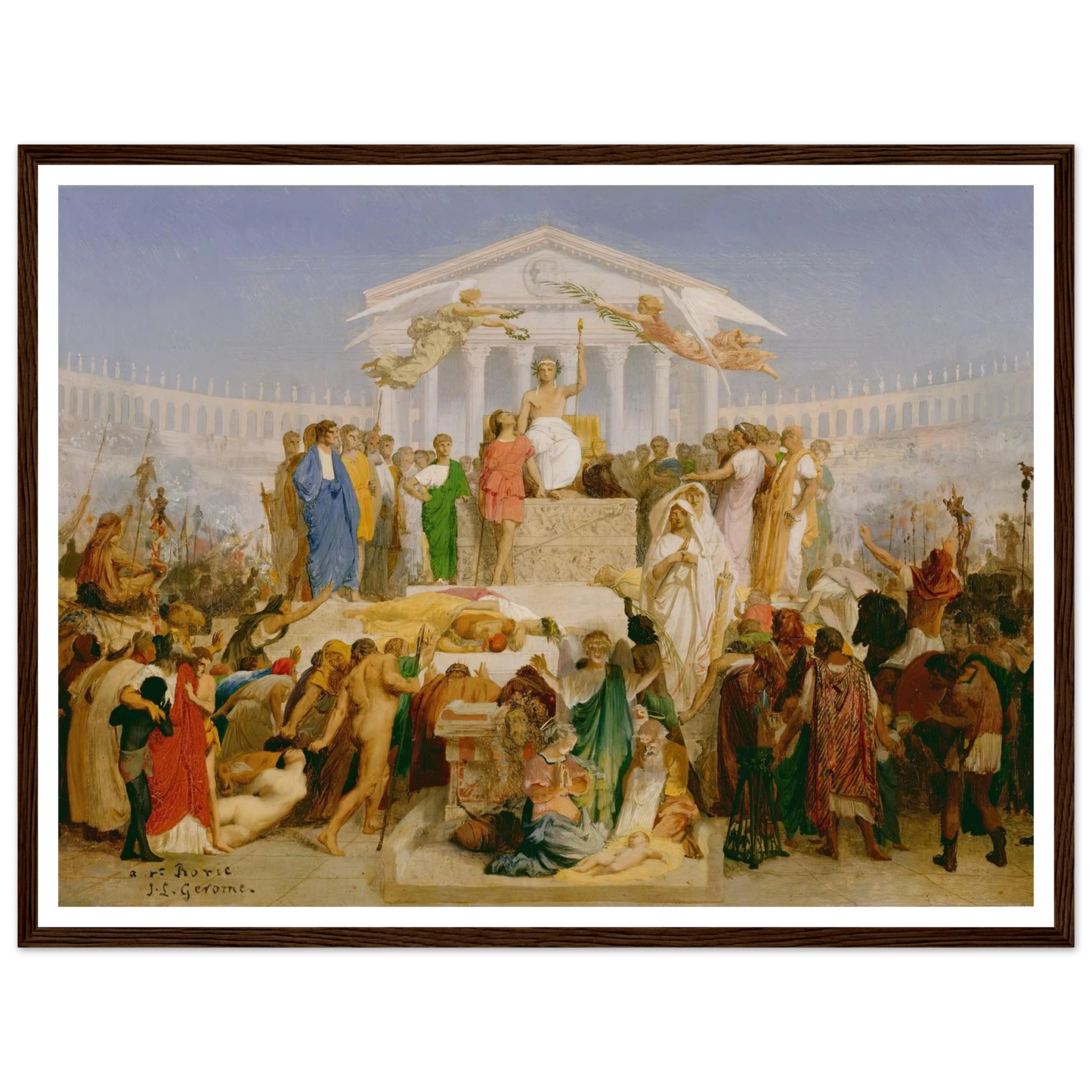 The Age of Augustus, the Birth of Christ (1852) Art Print | Jean Leon Gerome - Framed Poster - 30x40 cm / 12x16″ - Black frame