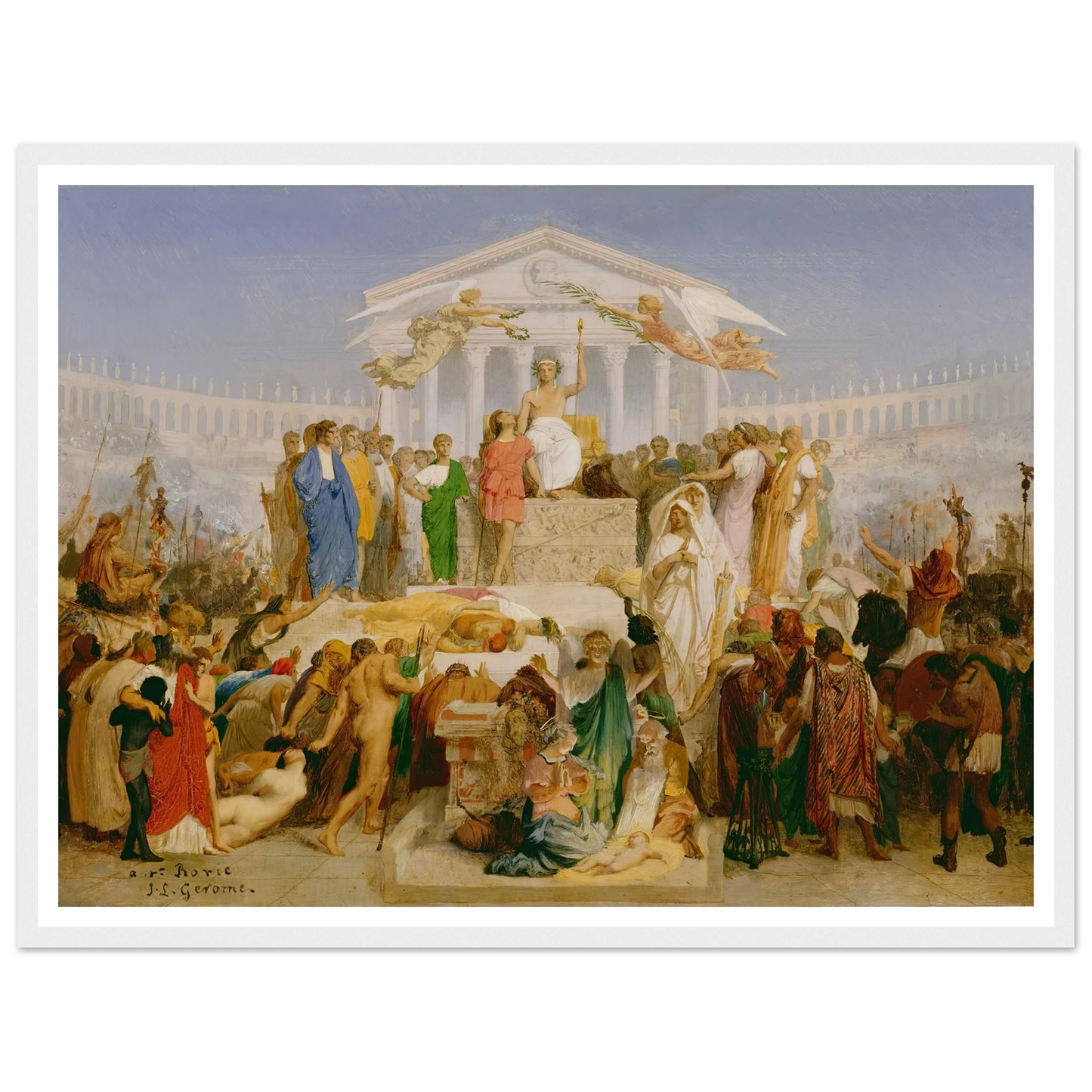 The Age of Augustus, the Birth of Christ (1852) Art Print | Jean Leon Gerome - Framed Poster - 30x40 cm / 12x16″ - Black frame