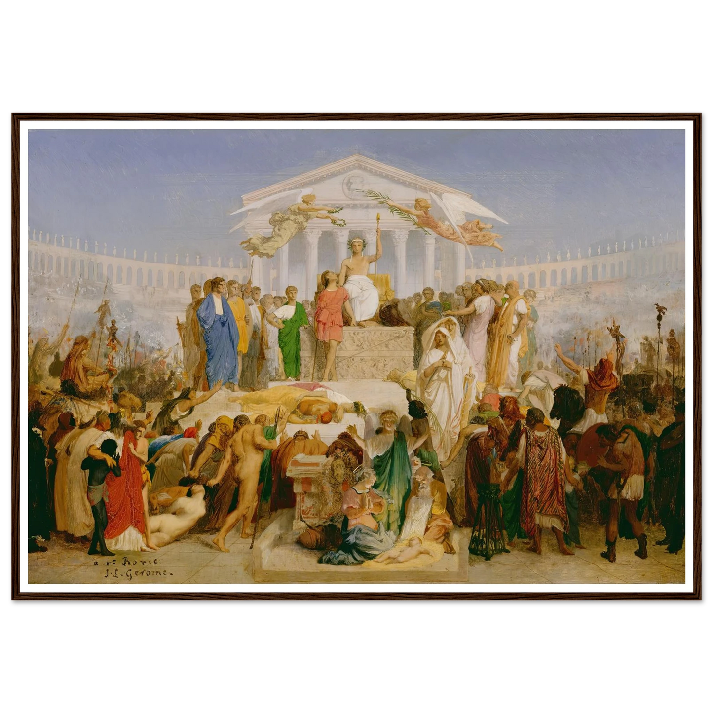 The Age of Augustus, the Birth of Christ (1852) Art Print | Jean Leon Gerome - Framed Poster - 30x40 cm / 12x16″ - Black frame