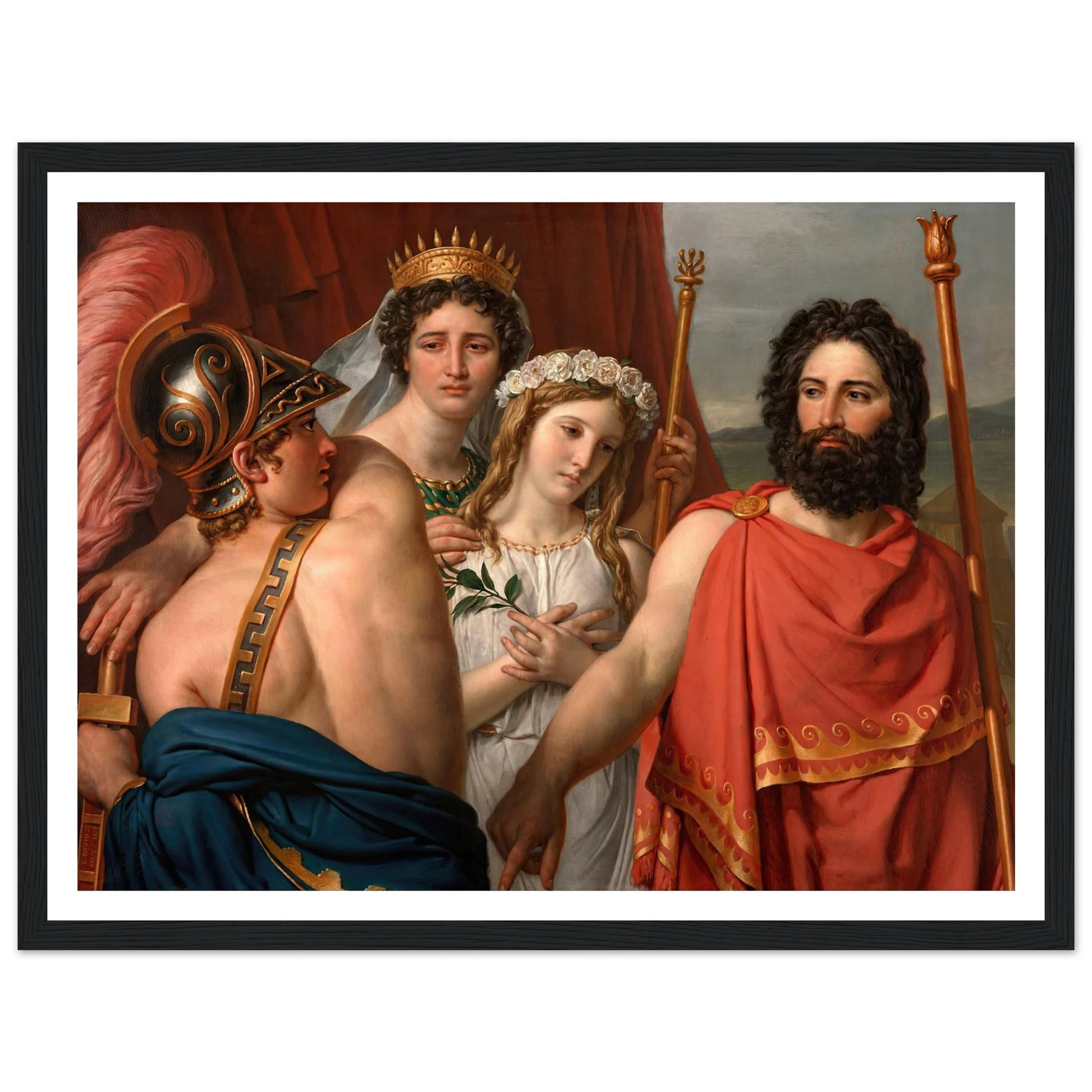 The Anger of Achilles (1819) Art Print | Jacques Louis David - Framed Poster - 30x40 cm / 12x16″ - Black frame
