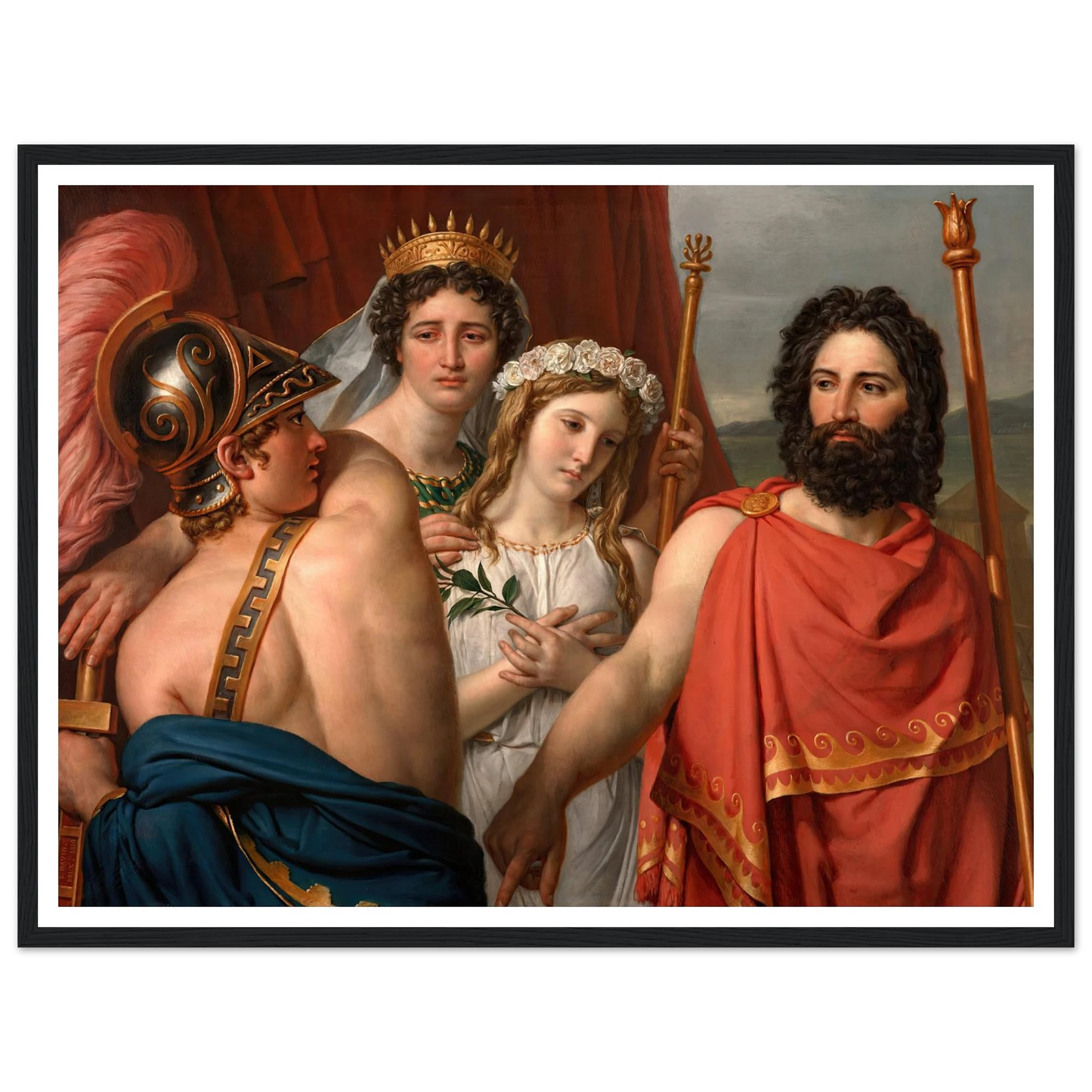 The Anger of Achilles (1819) Art Print | Jacques Louis David - Framed Poster - 30x40 cm / 12x16″ - Black frame