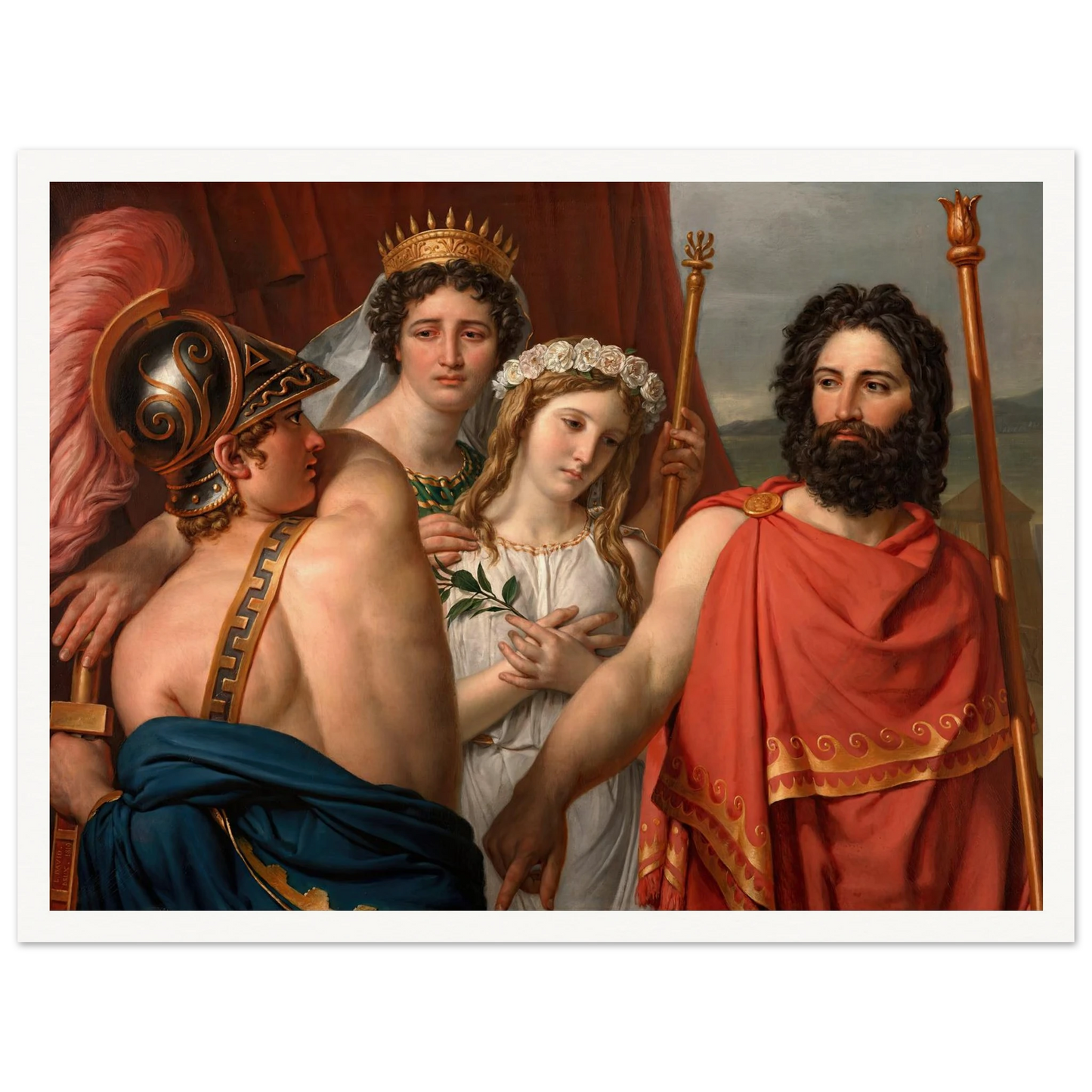 The Anger of Achilles (1819) Art Print | Jacques Louis David - Framed Poster - 30x40 cm / 12x16″ - Black frame