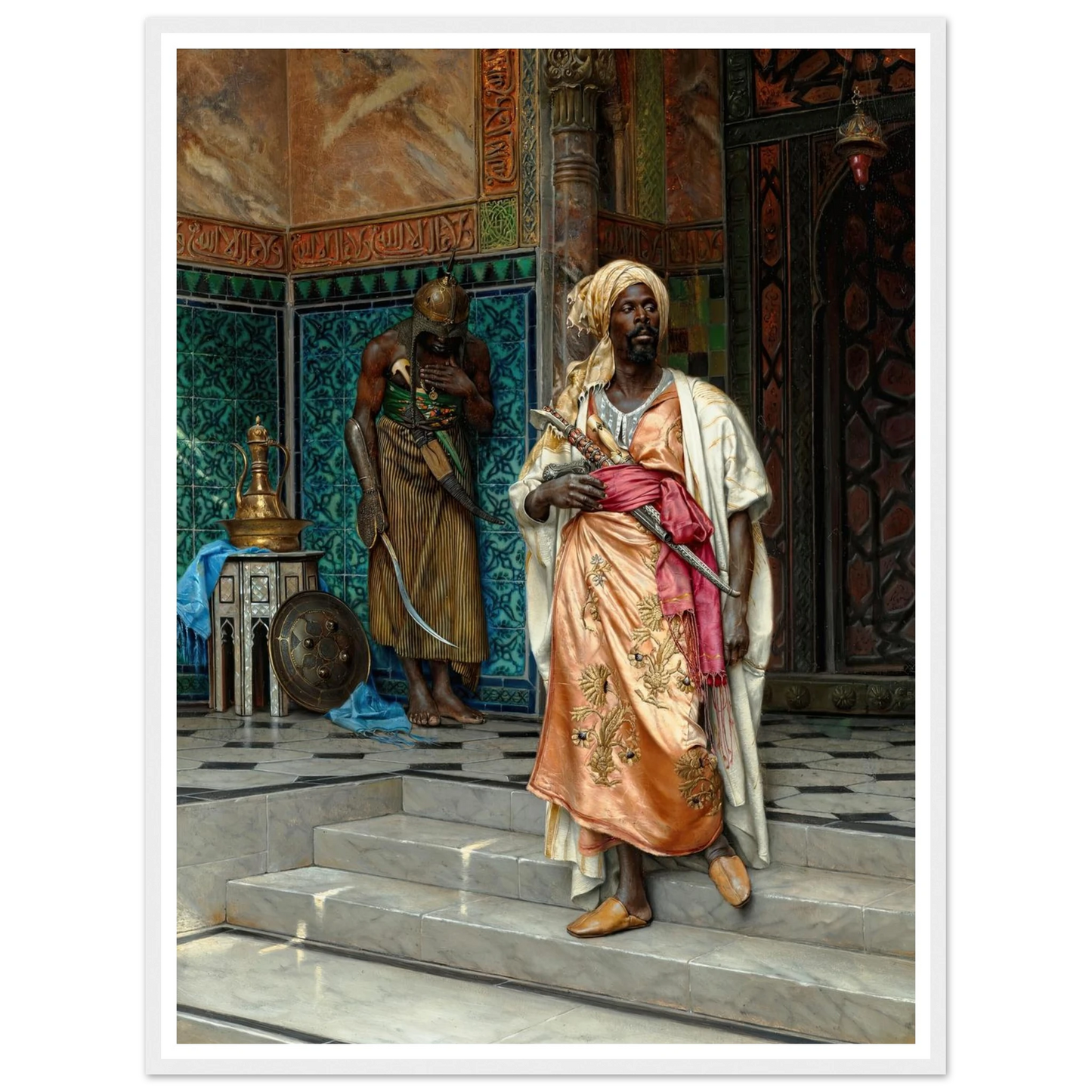 The Answer (1883) Art Print | Ludwig Deutsch - Framed Poster - 30x40 cm / 12x16″ - Black frame