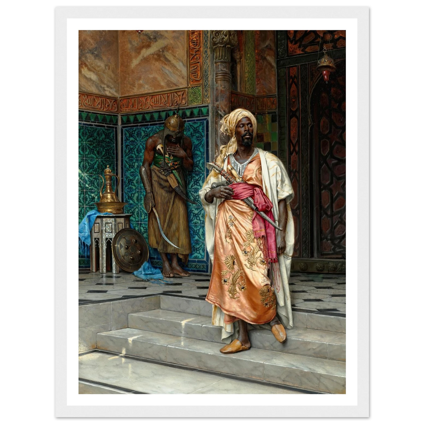 The Answer (1883) Art Print | Ludwig Deutsch - Framed Poster - 30x40 cm / 12x16″ - Black frame