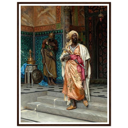 The Answer (1883) Art Print | Ludwig Deutsch - Framed Poster - 30x40 cm / 12x16″ - Black frame