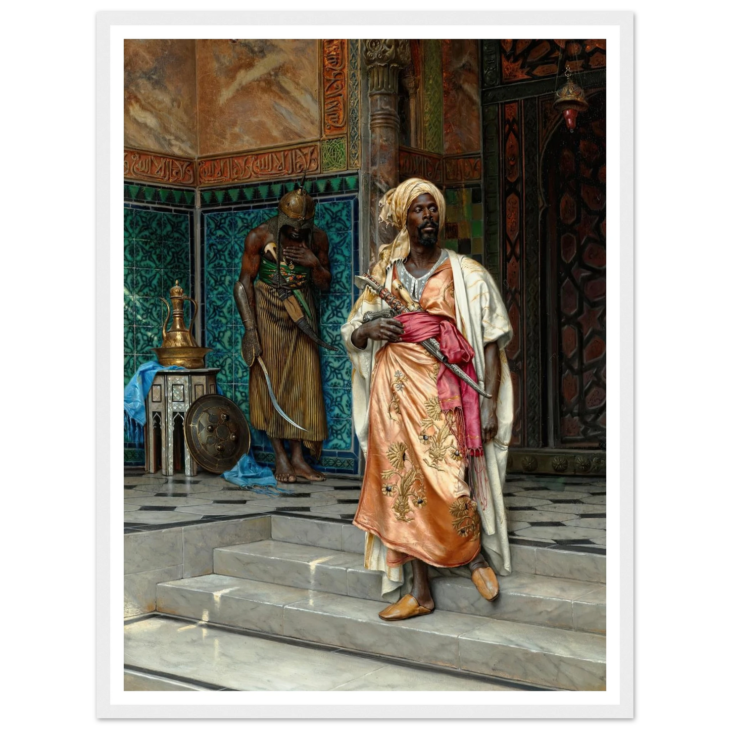 The Answer (1883) Art Print | Ludwig Deutsch - Framed Poster - 30x40 cm / 12x16″ - Black frame