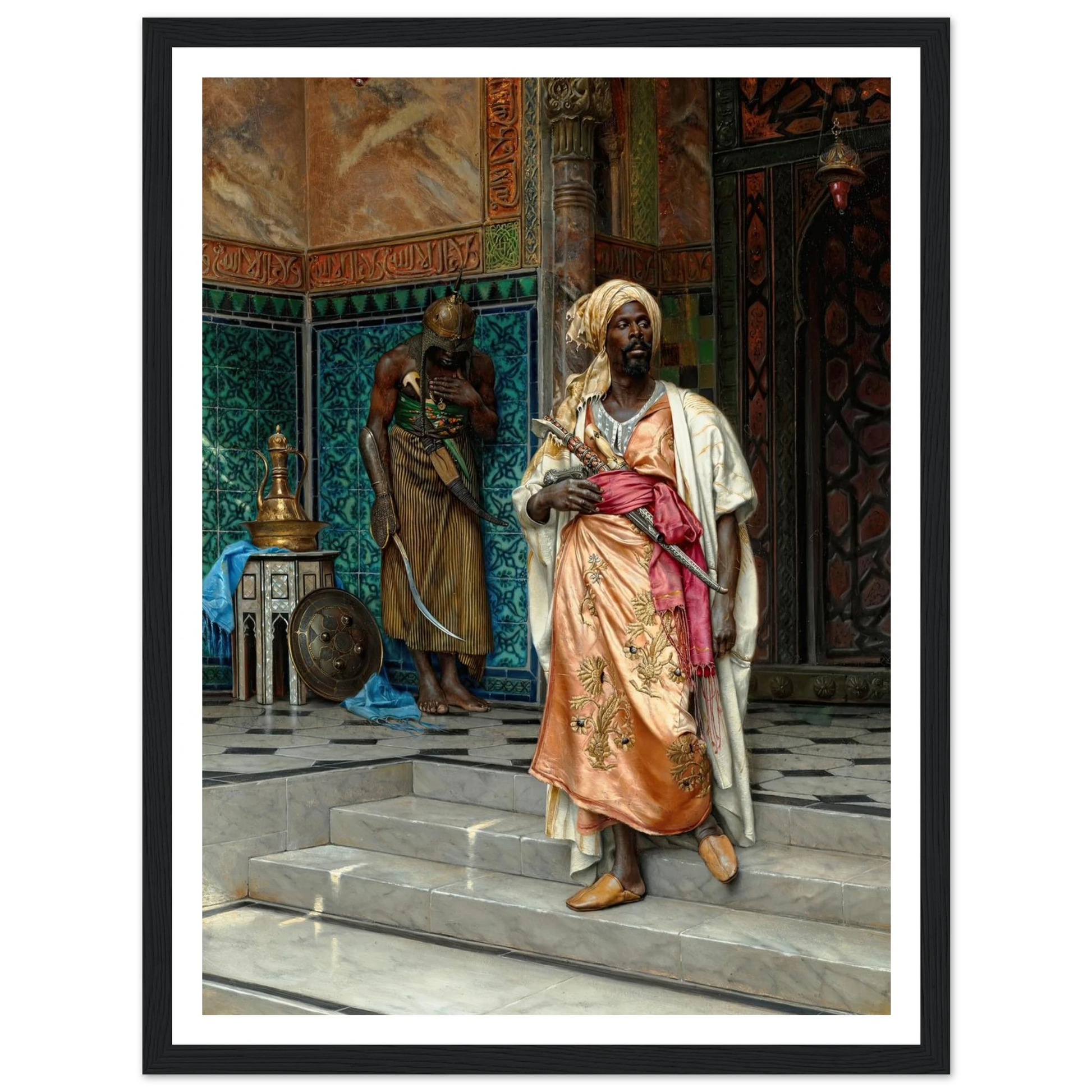 The Answer (1883) Art Print | Ludwig Deutsch - Framed Poster - 30x40 cm / 12x16″ - Black frame