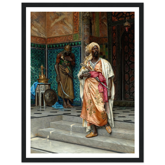 The Answer (1883) Art Print | Ludwig Deutsch - Framed Poster - 30x40 cm / 12x16″ - Black frame