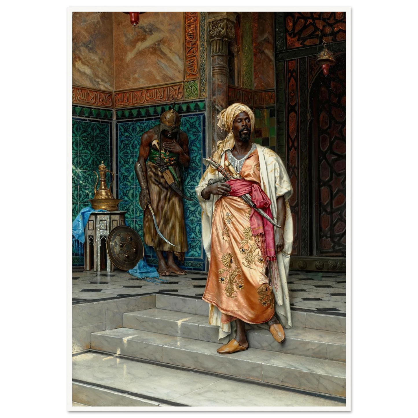 The Answer (1883) Art Print | Ludwig Deutsch - Framed Poster - 30x40 cm / 12x16″ - Black frame