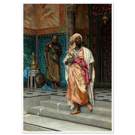 The Answer (1883) Art Print | Ludwig Deutsch - Framed Poster - 30x40 cm / 12x16″ - Black frame