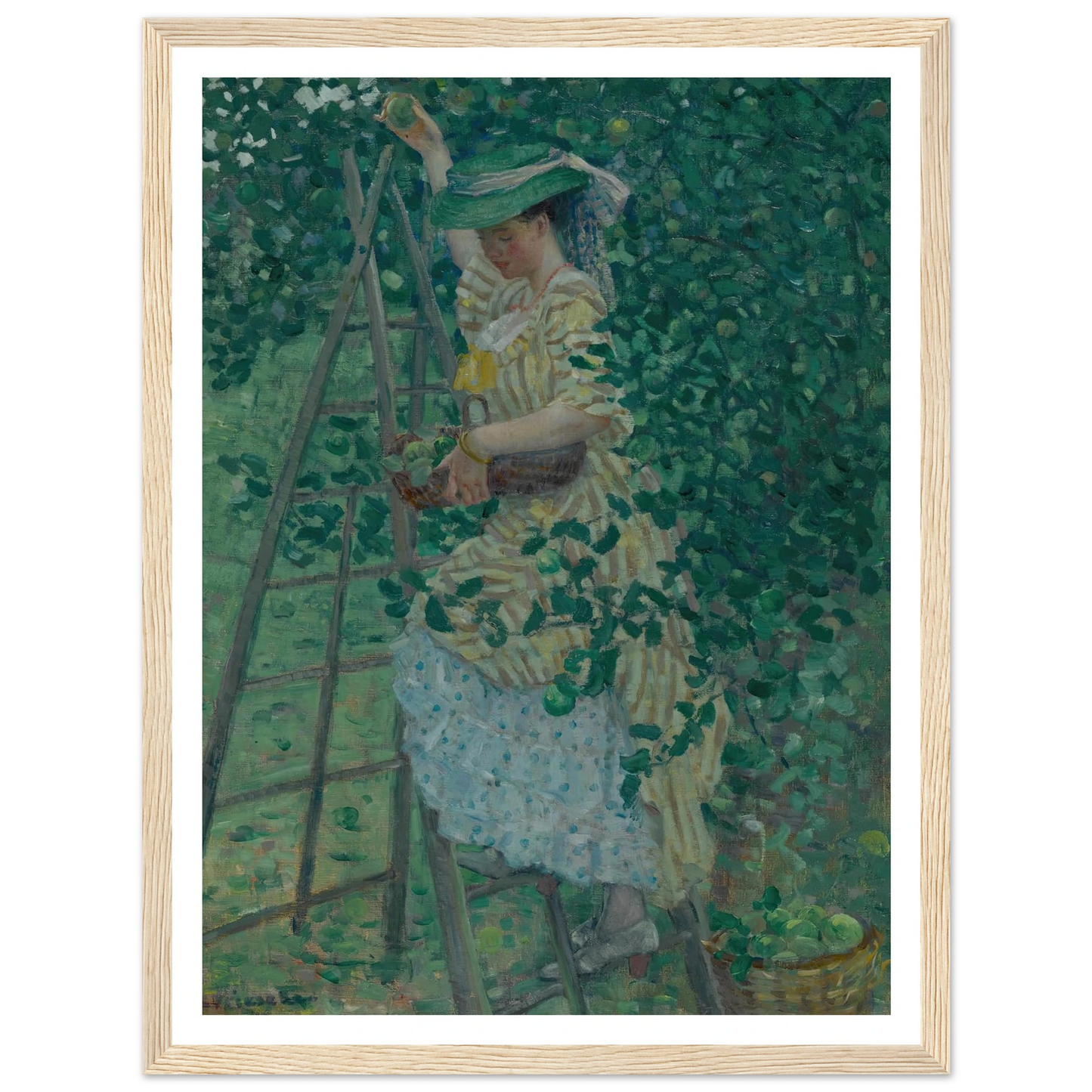 The Apple Tree (1908) Art Print | Frederick Carl Frieseke - Framed Poster - 30x40 cm / 12x16″ - Black frame