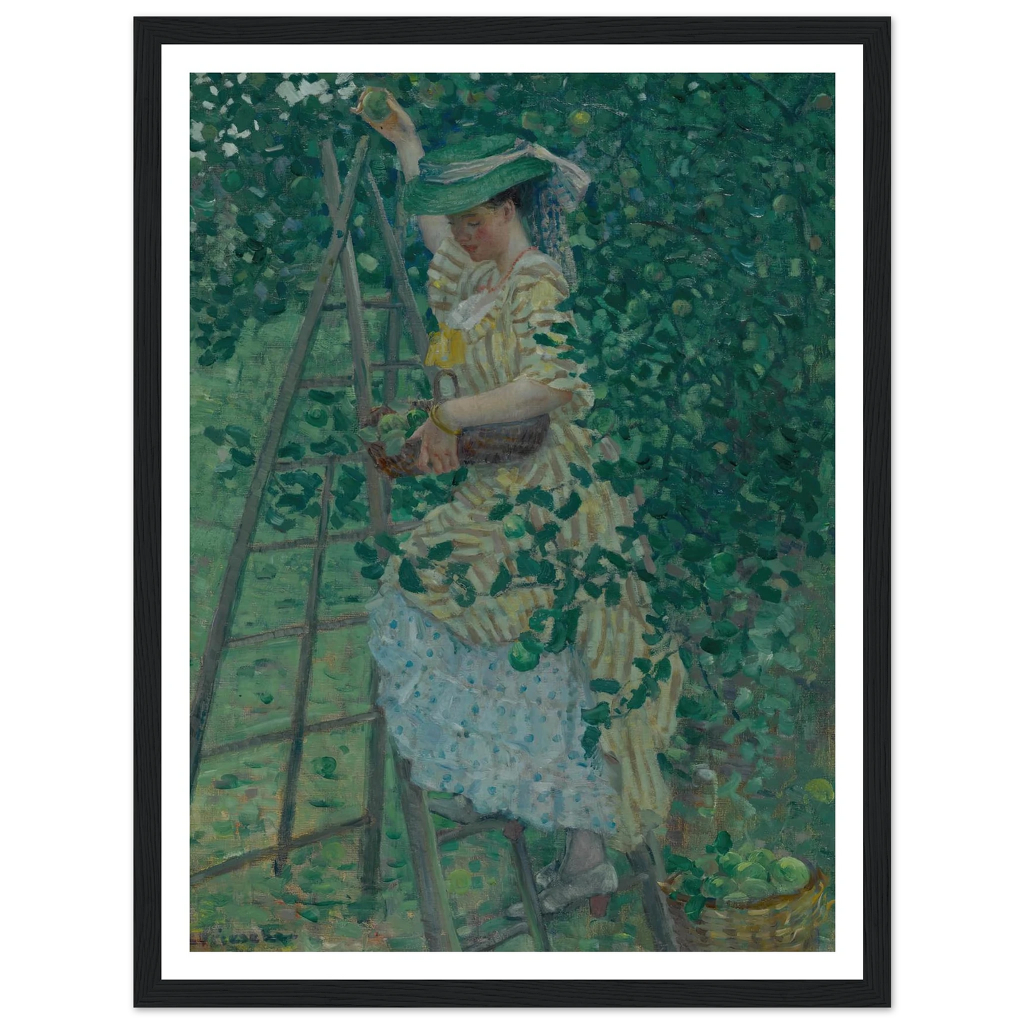 The Apple Tree (1908) Art Print | Frederick Carl Frieseke - Framed Poster - 30x40 cm / 12x16″ - Black frame