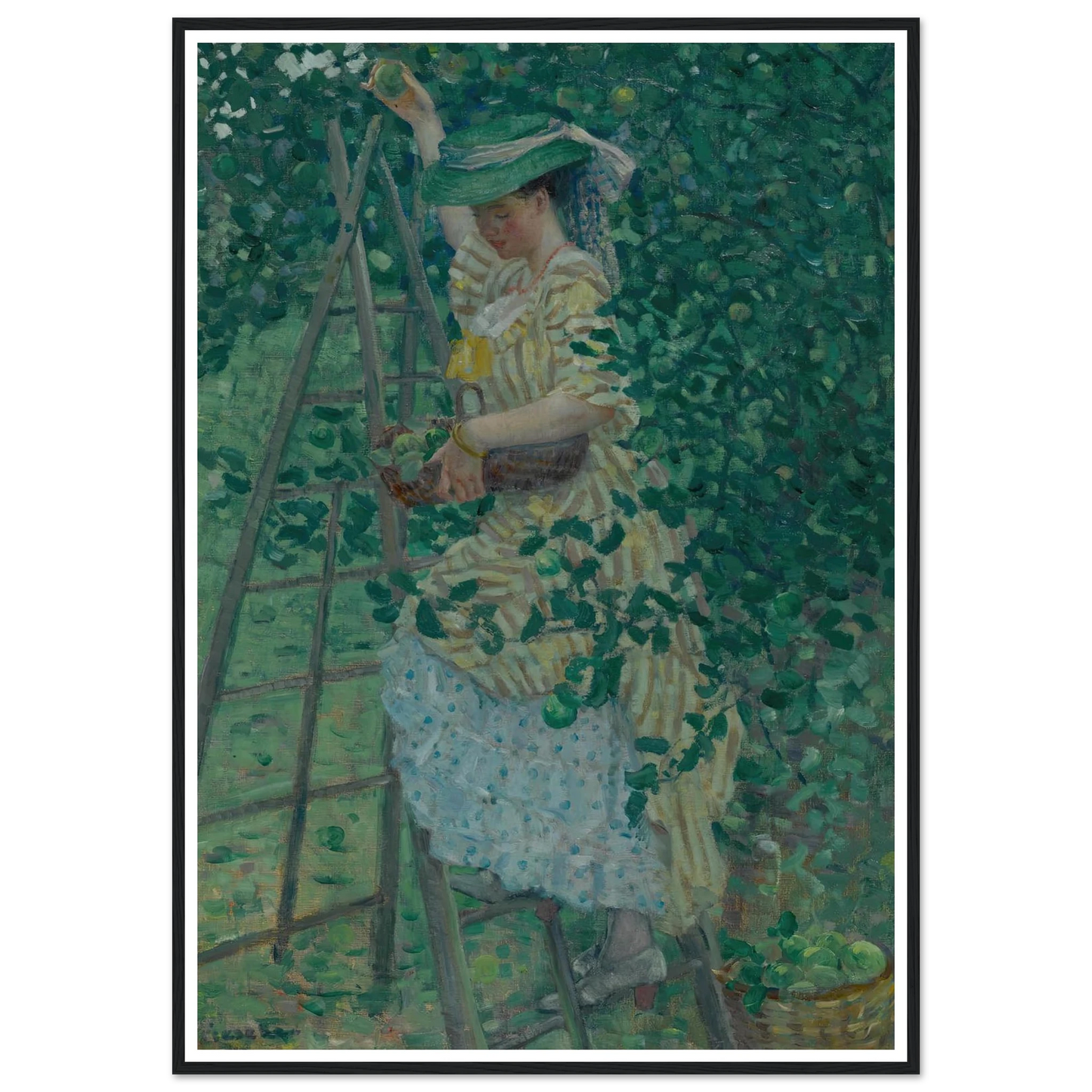 The Apple Tree (1908) Art Print | Frederick Carl Frieseke - Framed Poster - 30x40 cm / 12x16″ - Black frame