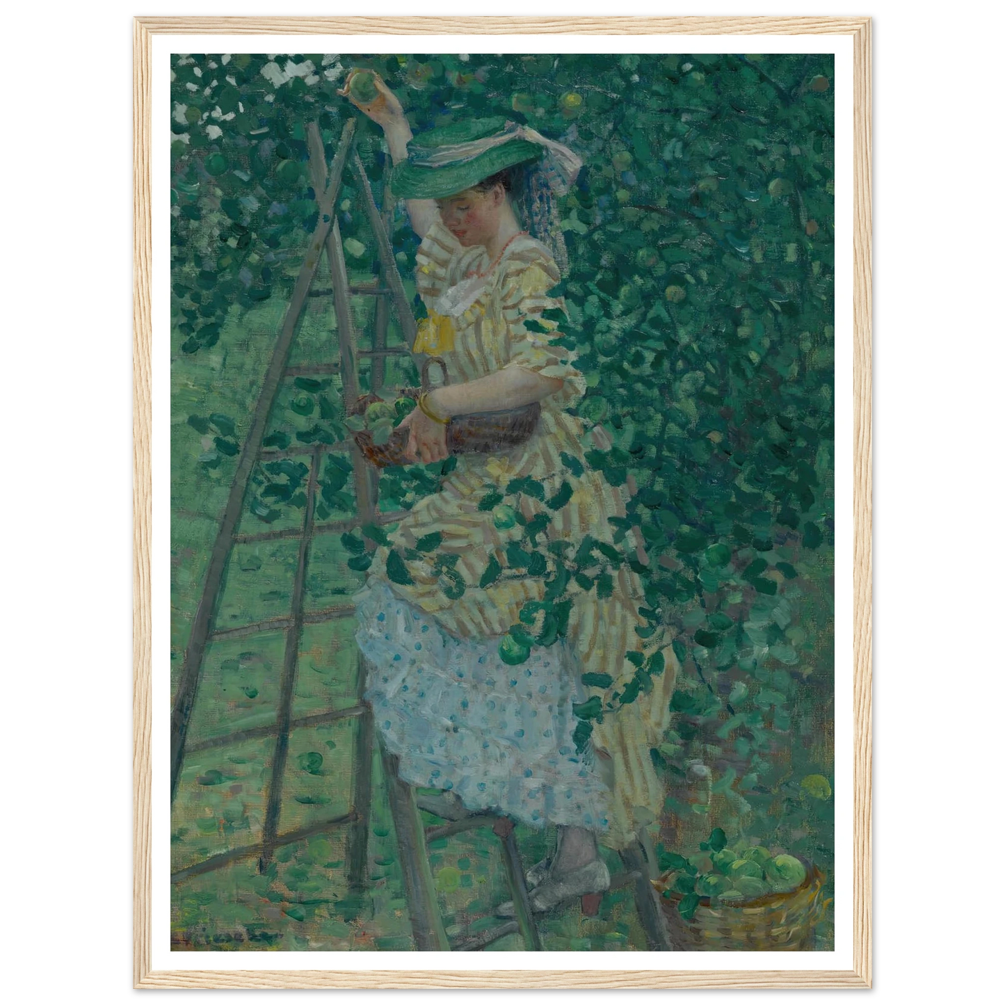The Apple Tree (1908) Art Print | Frederick Carl Frieseke - Framed Poster - 30x40 cm / 12x16″ - Black frame