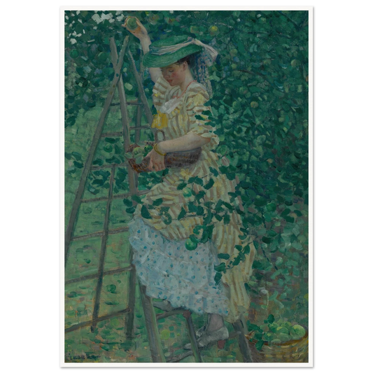 The Apple Tree (1908) Art Print | Frederick Carl Frieseke - Framed Poster - 30x40 cm / 12x16″ - Black frame