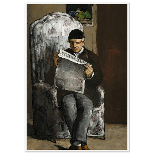 The Artist’s Father,Reading L’Événement (1866) Art Print | Paul Cezanne - Framed Poster - 30x40 cm / 12x16″ - Black frame