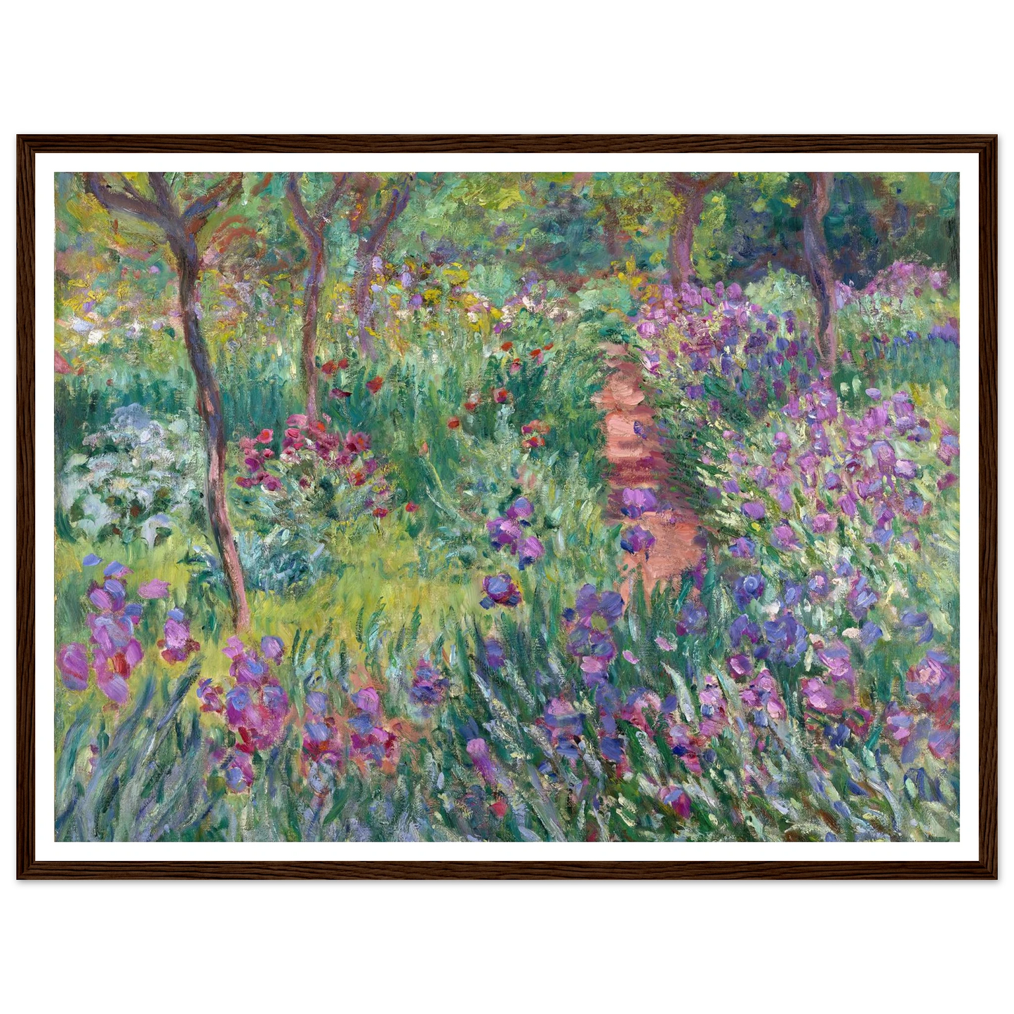 The Artist’s Garden in Giverny (1900) Art Print | Claude Monet - Framed Poster - 30x40 cm / 12x16″ - Black frame