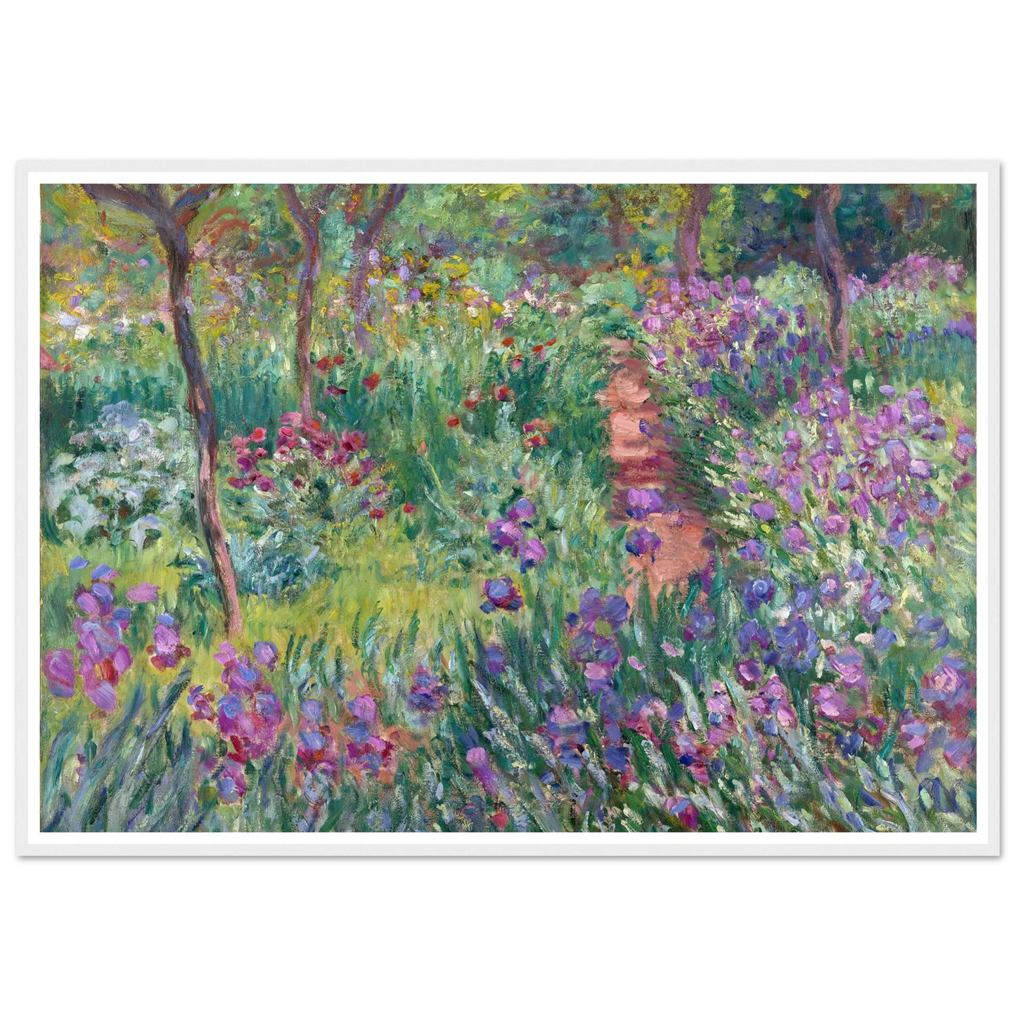 The Artist’s Garden in Giverny (1900) Art Print | Claude Monet - Framed Poster - 30x40 cm / 12x16″ - Black frame