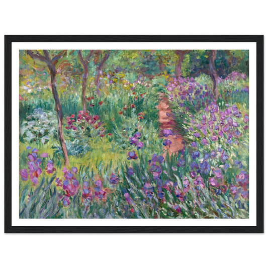 The Artist’s Garden in Giverny (1900) Art Print | Claude Monet - Framed Poster - 30x40 cm / 12x16″ - Black frame