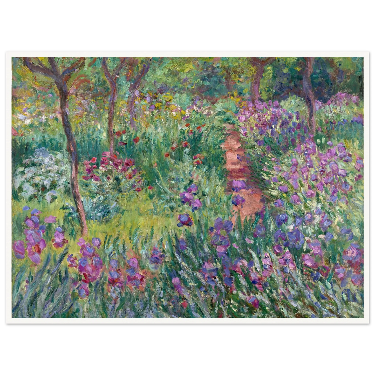 The Artist’s Garden in Giverny (1900) Art Print | Claude Monet - Framed Poster - 30x40 cm / 12x16″ - Black frame
