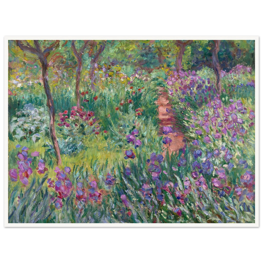 The Artist’s Garden in Giverny (1900) Art Print | Claude Monet - Framed Poster - 30x40 cm / 12x16″ - Black frame