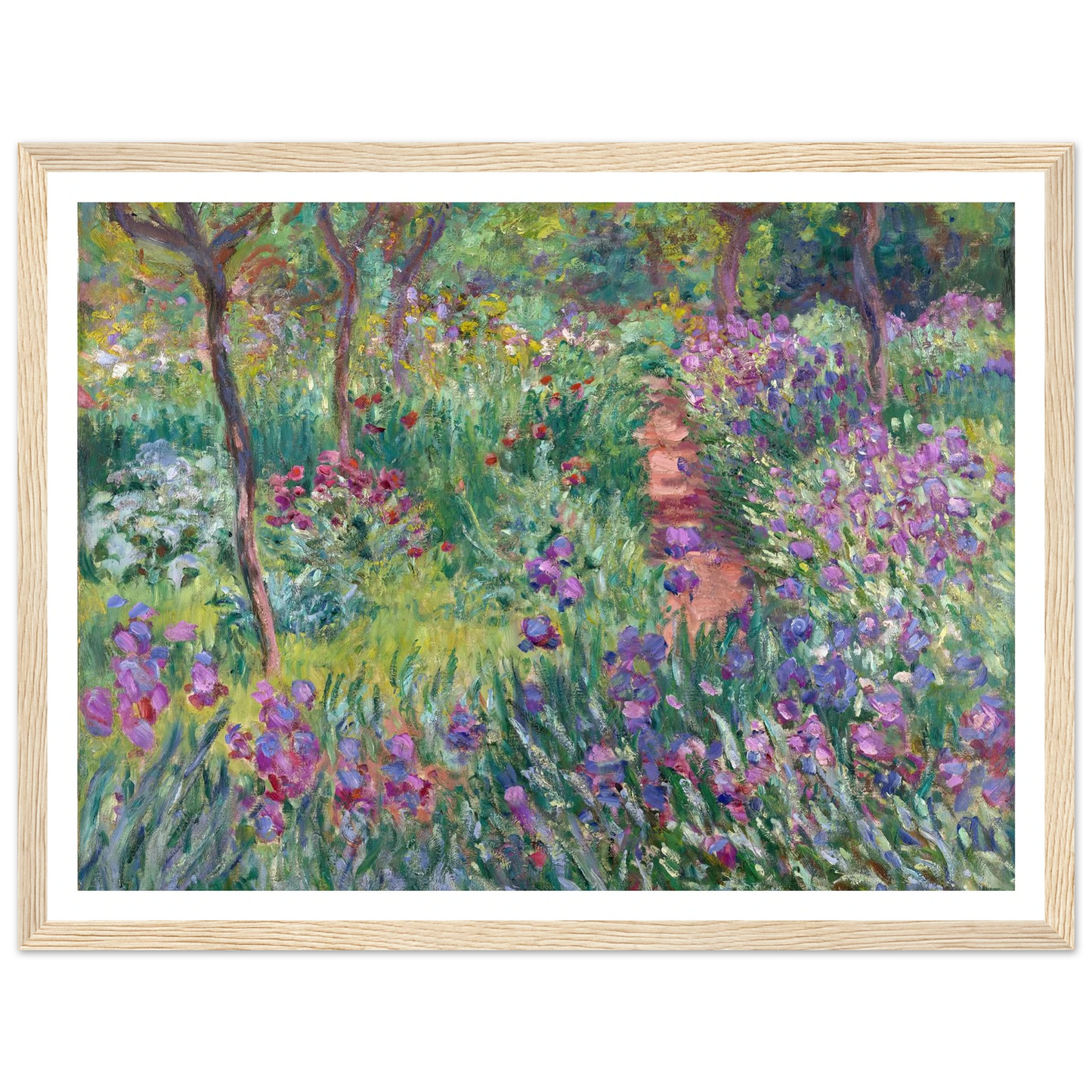 The Artist’s Garden in Giverny (1900) Art Print | Claude Monet - Framed Poster - 30x40 cm / 12x16″ - Black frame