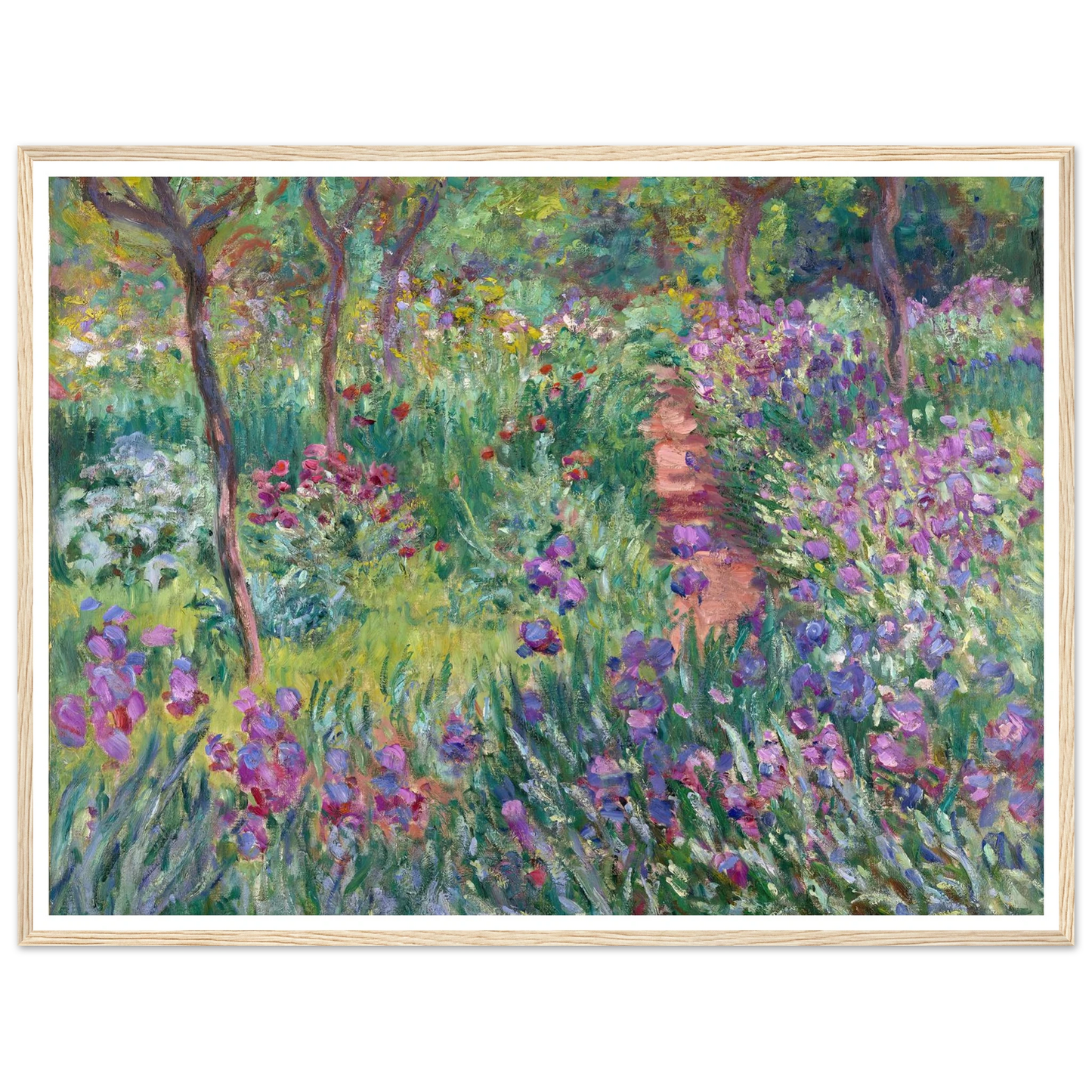 The Artist’s Garden in Giverny (1900) Art Print | Claude Monet - Framed Poster - 30x40 cm / 12x16″ - Black frame