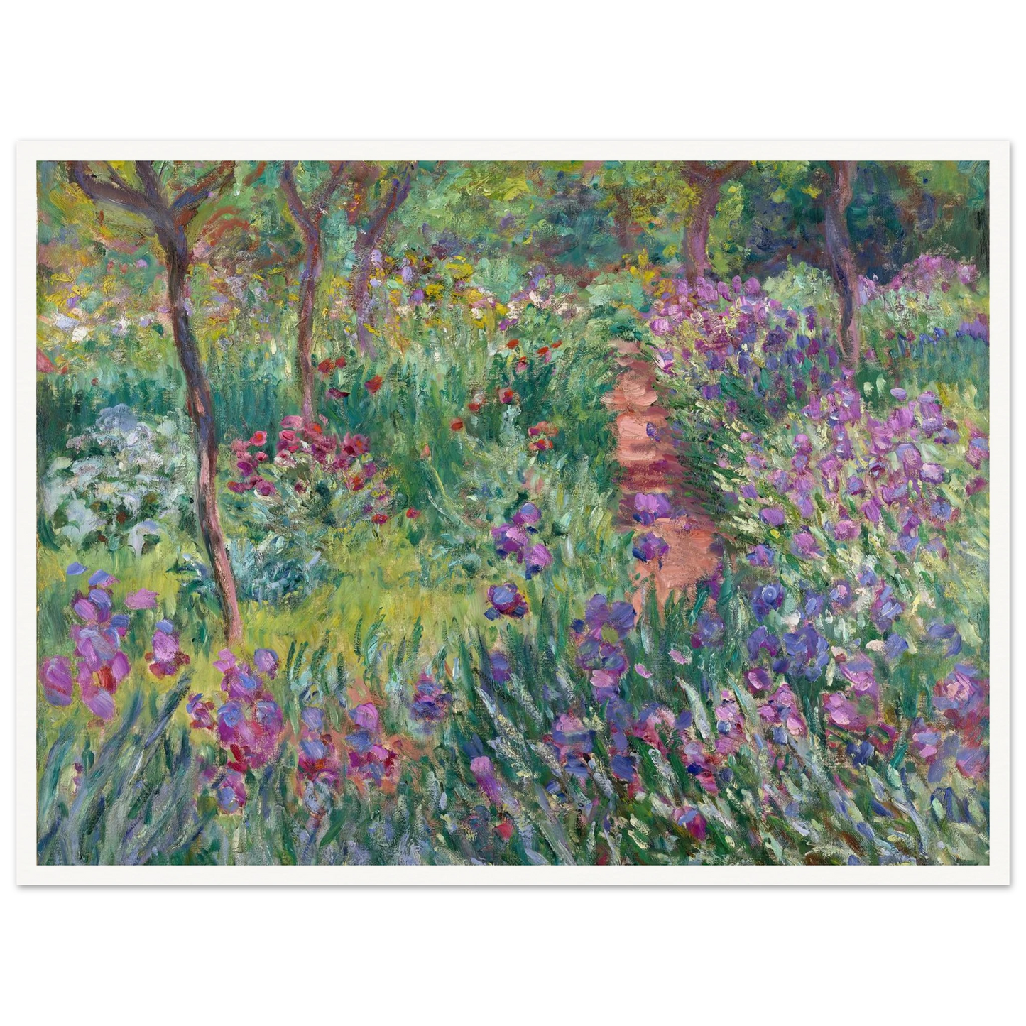 The Artist’s Garden in Giverny (1900) Art Print | Claude Monet - Framed Poster - 30x40 cm / 12x16″ - Black frame
