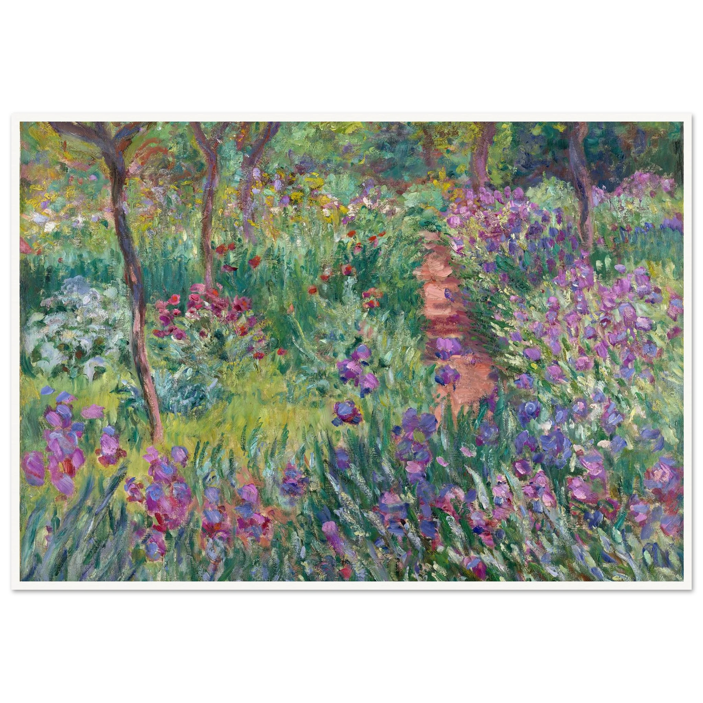 The Artist’s Garden in Giverny (1900) Art Print | Claude Monet - Framed Poster - 30x40 cm / 12x16″ - Black frame