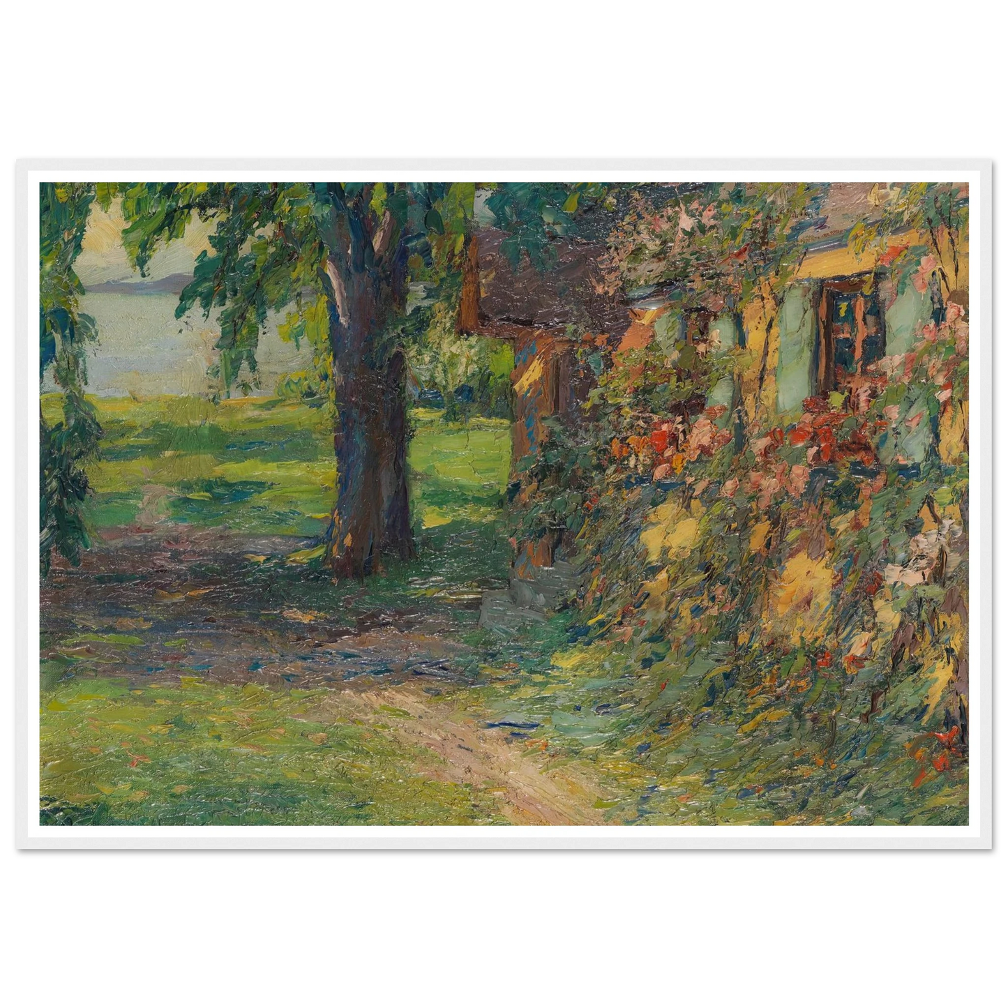 The artist’s house on Lake Starnberg (1920) Art Print | Edward Cucuel - Framed Poster - 30x40 cm / 12x16″ - Black frame