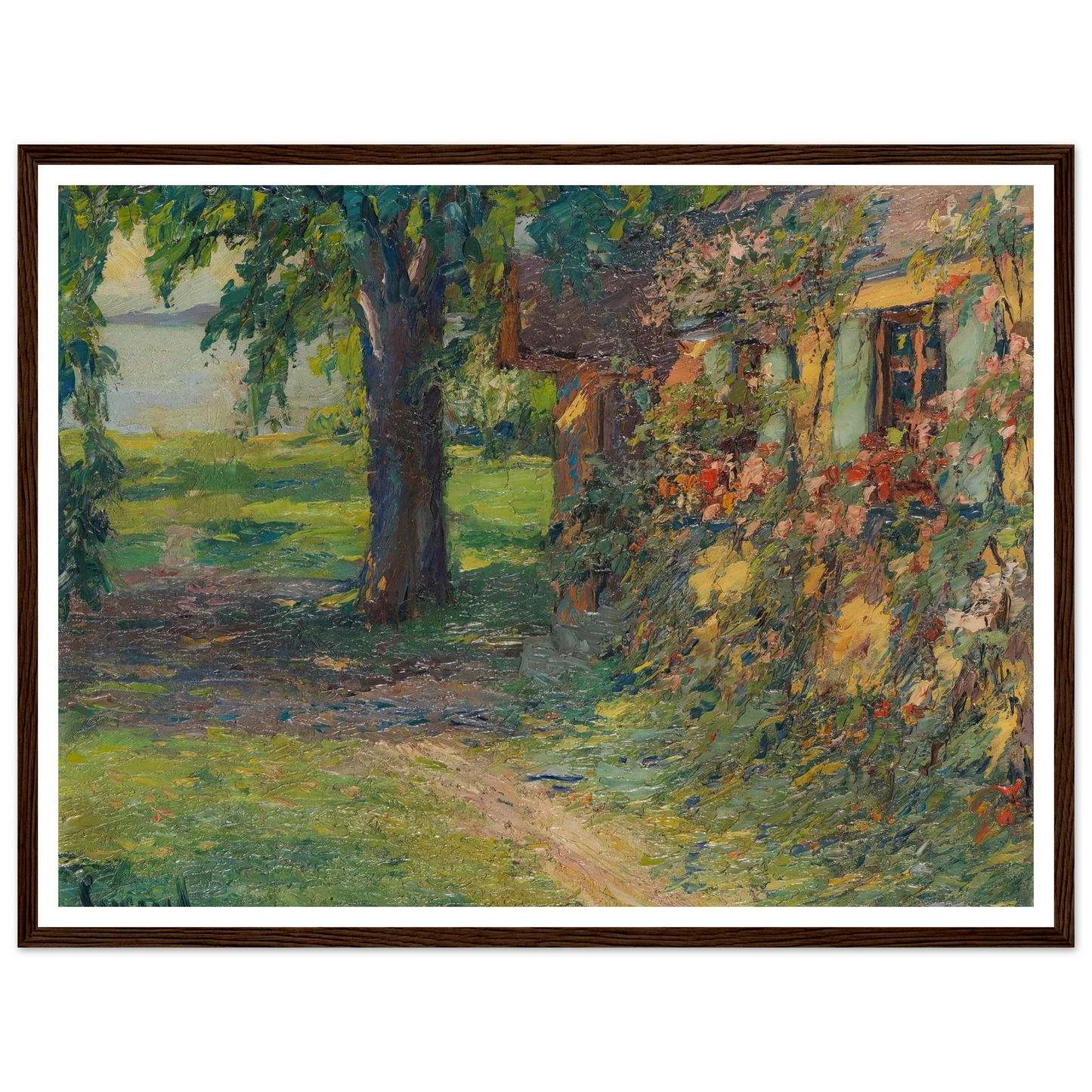 The artist’s house on Lake Starnberg (1920) Art Print | Edward Cucuel - Framed Poster - 30x40 cm / 12x16″ - Black frame