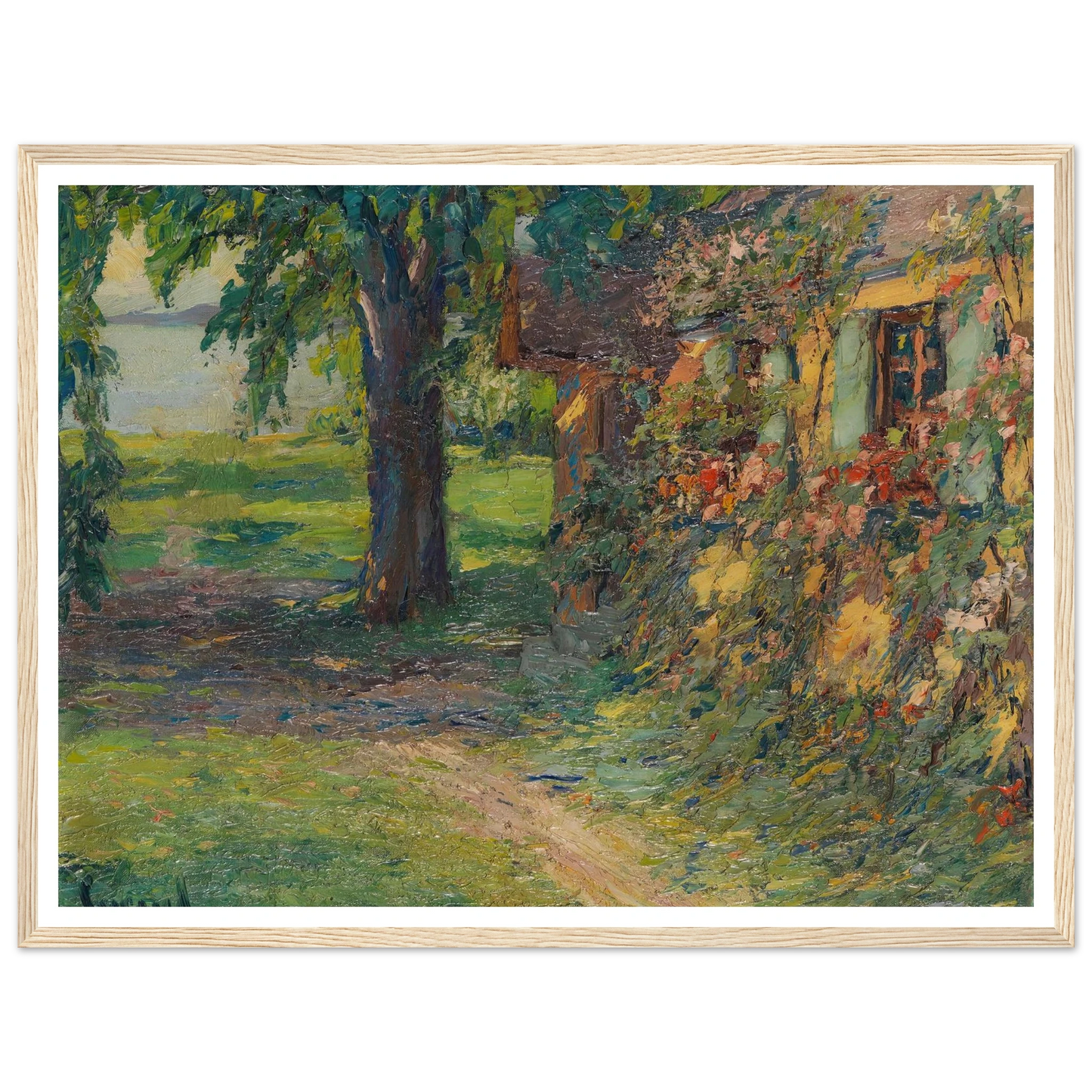 The artist’s house on Lake Starnberg (1920) Art Print | Edward Cucuel - Framed Poster - 30x40 cm / 12x16″ - Black frame