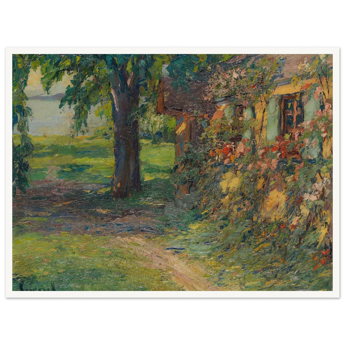 The artist’s house on Lake Starnberg (1920) Art Print | Edward Cucuel - Framed Poster - 30x40 cm / 12x16″ - Black frame